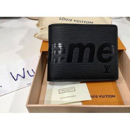 歐洲二手 LV Supreme Slender Wallet Epi Black 兩折短款錢包 錢夾 短夾 皮夾