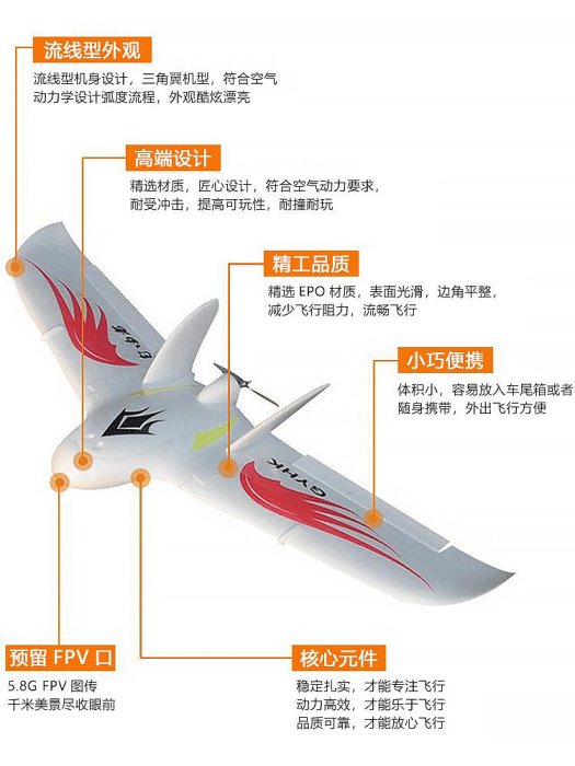 固定翼自由者飛翼fpv三角翼航模滑翔機遙控飛機動力耐摔競速機EPO
