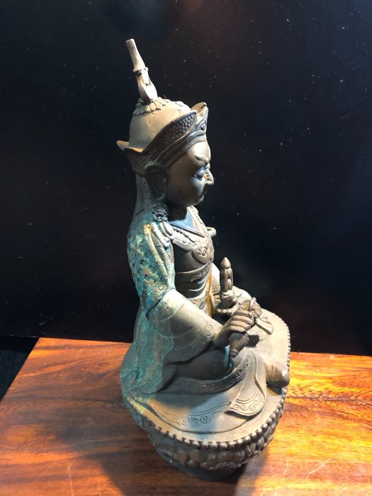 『華山堂』 尼泊爾回流 西藏密宗 蓮花生大士佛像 菩薩 罕見銅鎏金 老件 法王 開光
