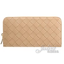 【茱麗葉精品】全新商品 BOTTEGA VENETA 專櫃商品 608051 經典編織小羊皮拉鍊長夾.裸色 現貨