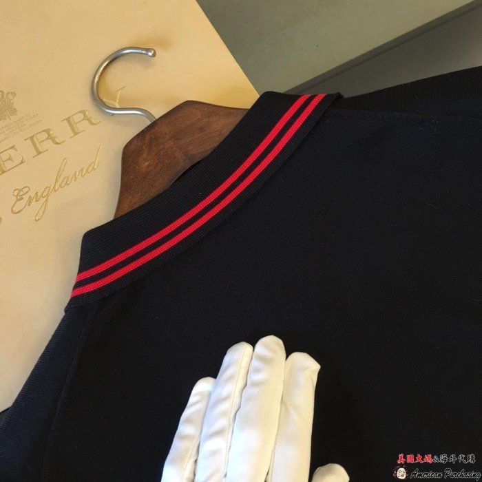 潮牌 Burberry London 巴寶莉 英倫經典 休閑時尚 新款  圓戰馬Logo刺繡  黑色Polo衫 男裝