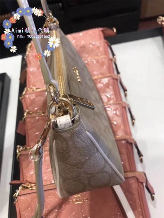 Aimi精品代購 Coach 58321 蔻馳經典印花女士麻將包 腋下包 斜挎包 附購證 商品吊牌標籤