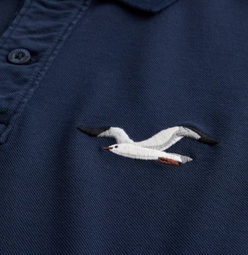 HCO Hollister 海鷗 現貨 彈性 POLO 衫 藍色 立體海鷗