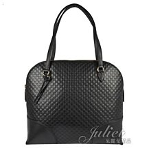 【茱麗葉精品】全新精品 GUCCI 449243 經典雙G緹花全皮革壓紋肩背托特包.黑 預購