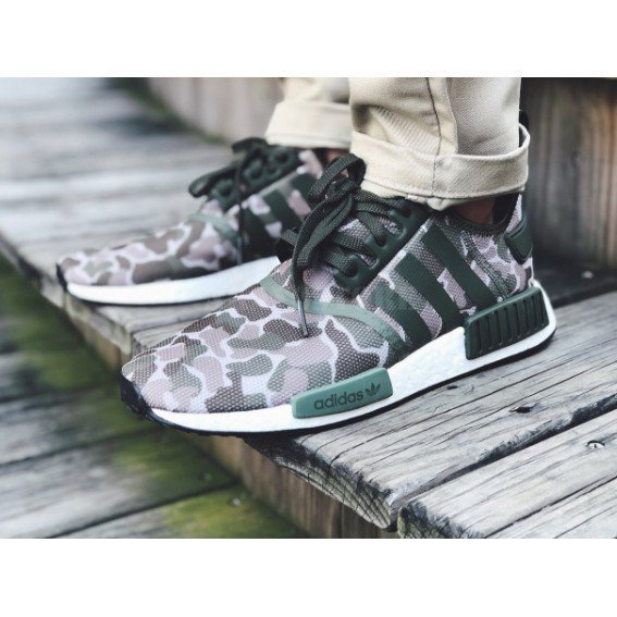 【正品】ADIDAS NMD R1 KHAKI CAMO 網布X編織 卡其綠迷彩【D96617】