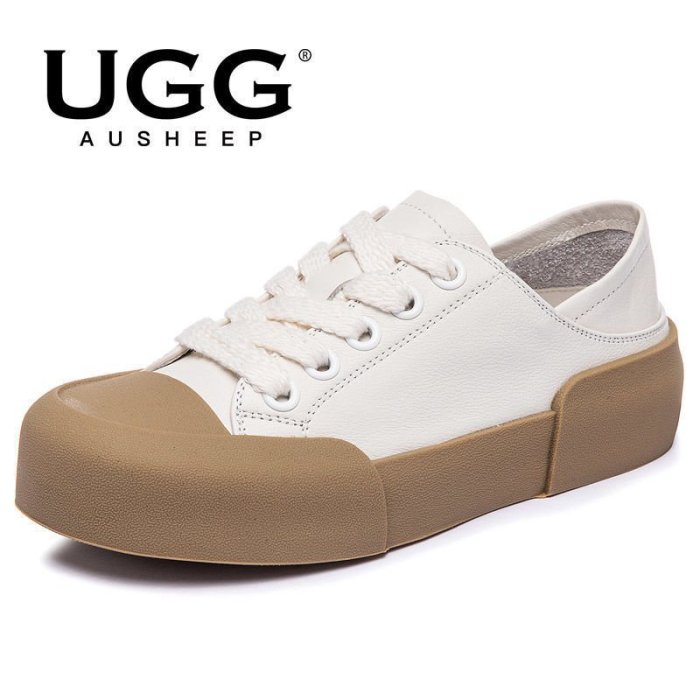 【熱賣精選】AUSHEEP UGG休閑鞋女 新品平底ins風時尚女鞋 外穿耐磨女單鞋