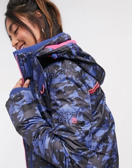 Superdry 極度乾燥 現貨 藍色迷彩/桃紅字  windcheater  防風 外套 夾克 女生