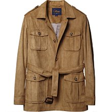 ∵ PRAY FOR FASHION ∴義式復古safari jacket 純色工裝麂皮絨獵裝中長款外套