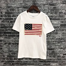 Maple麋鹿小舖 美國購買 童裝品牌POLO RALPH LAUREN 男童白色貼布國旗短T＊( 現貨7號 )