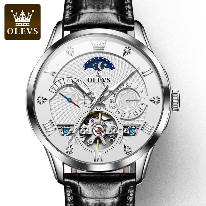 現貨手錶腕錶明星代言歐利時品牌手錶鏤空全自動機械錶商務男士手錶抖音男錶
