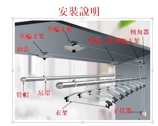 免運6款新款DIY單雙桿手搖升降曬衣晾衣套件歡迎比較特力屋再買不佔空間輕鬆手搖轉動升降曬衣晾衣桿簡單安裝教學不含曬衣桿