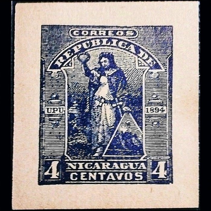 （極罕有）【160615-EA-6】1894年 尼加拉瓜 無齒票4c
