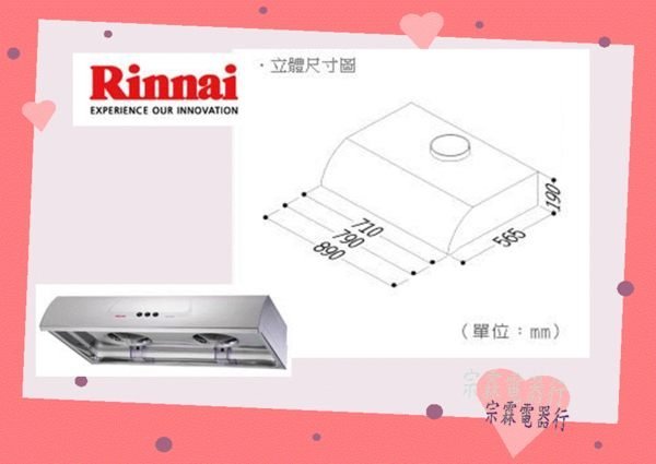 宗霖~(全省原廠安裝)林內排油煙機  RH-9176S 不銹鋼 90CM 雙渦輪雙馬達強吸力  (台北市)