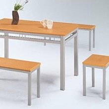 [ 家事達]台灣 【OA-Y306-1/2/3】 4尺木紋檯面602餐桌椅組(木紋檯面板/烤銀) 特價---限送中部