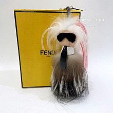 遠麗精品(板橋店) Y0827 FENDI 老佛爺 卡爾 mini Karlito 吊飾(紅髮尾)