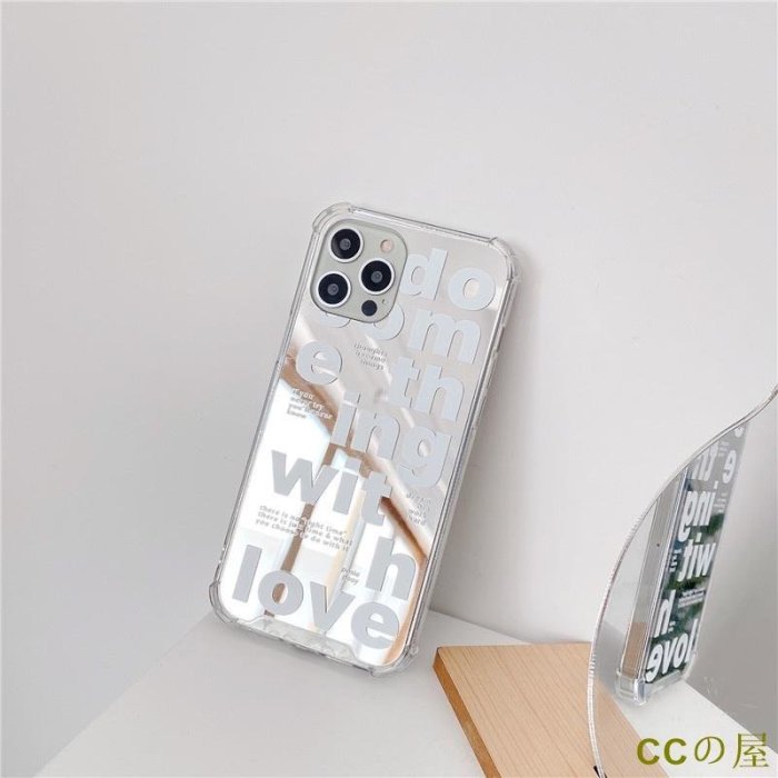 ins韓系字母鏡面手機殼  iPhone 12 11 Pro Max X XS Max 8 7 Plus SE-MIKI精品