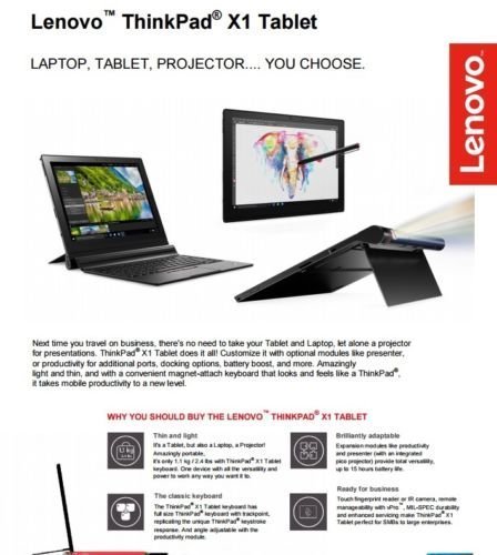 地表上最輕平板筆電ThinkPad X1 Tablet i7 ,8GB,512GB IPS FHD Productivity