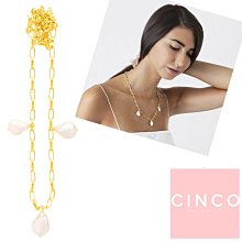 CINCO 葡萄牙精品 CLAIRE NECKLACE 925純銀鑲24K金項鍊 珍珠項鍊