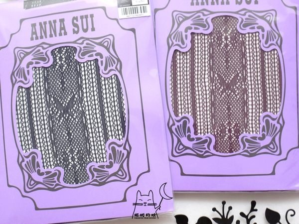 【拓拔月坊】ANNA SUI 褲襪　側蝴蝶花蕾絲 網襪　日本製～現貨！