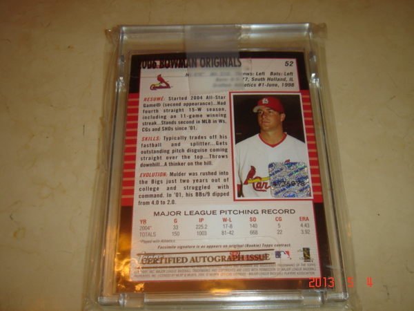 美國職棒 Cardinals Mark Mudler  2006 Bowman Originals 12/20 Buyback Auto 簽名卡 球員卡