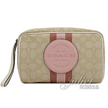 【茱麗葉精品】【全新福利品】 COACH 專櫃商品 C4582 經典印花圓標LOGO手提萬用包.卡其/粉 現貨