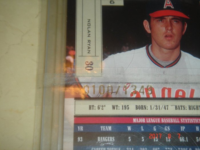 美國職棒 Angels Nolan Ryan 2004 Playoff  0100/1349 球員卡