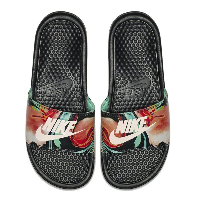 【A-KAY0】NIKE 女鞋 W BENASSI JDI PRINT FLORAL 花卉 黑【618919-019】