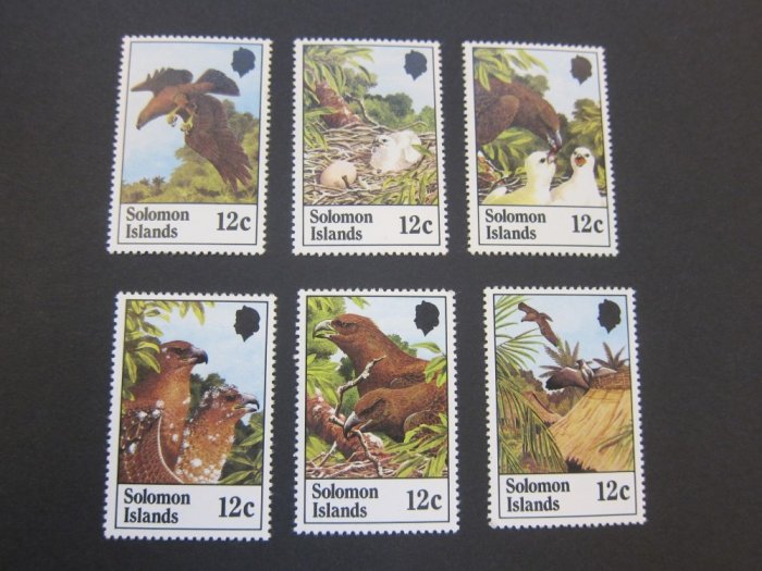 【雲品2】所羅門群島Solomon Islands 1982 Sc 465-70 bird set MNH 庫號#B534 87628