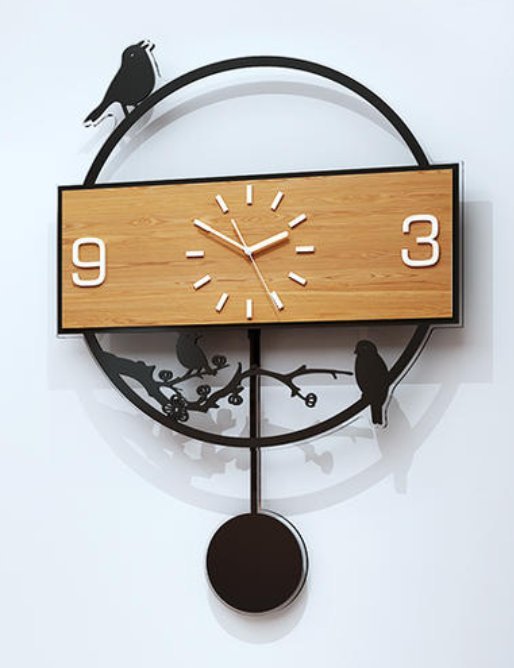 歐美進口 典雅小鳥造型鐘擺時鐘 創意藝術靜音掛鐘擺鐘 牆上時鐘牆面浪漫風格搖擺掛鐘牆鐘餐廳居家時鐘牆面裝飾鐘