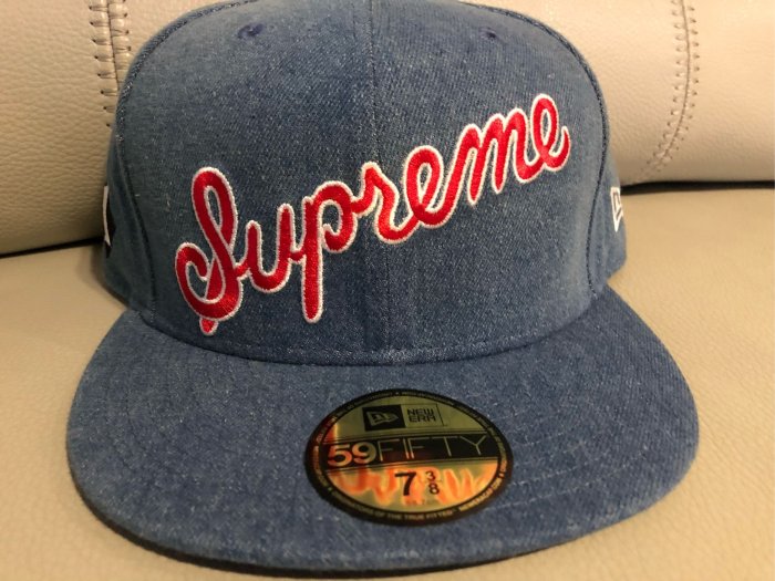 Supreme New Era 7 3/8 全新淺藍丹寧| Yahoo奇摩拍賣