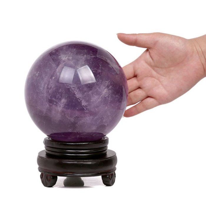 【熱賣精選】 正品烏拉圭天然紫水晶球擺件 天然水晶球精選深紫色天然紫晶球