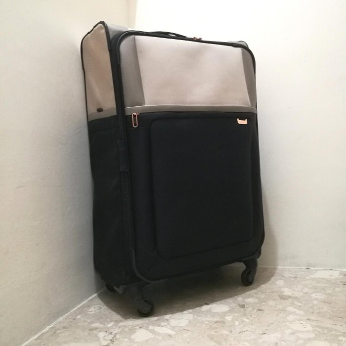 新秀麗Samsonite Uplite SPL 28吋羽量級行李箱 贈保護套及十字束帶 深藍色/米色 布面軟殼超輕