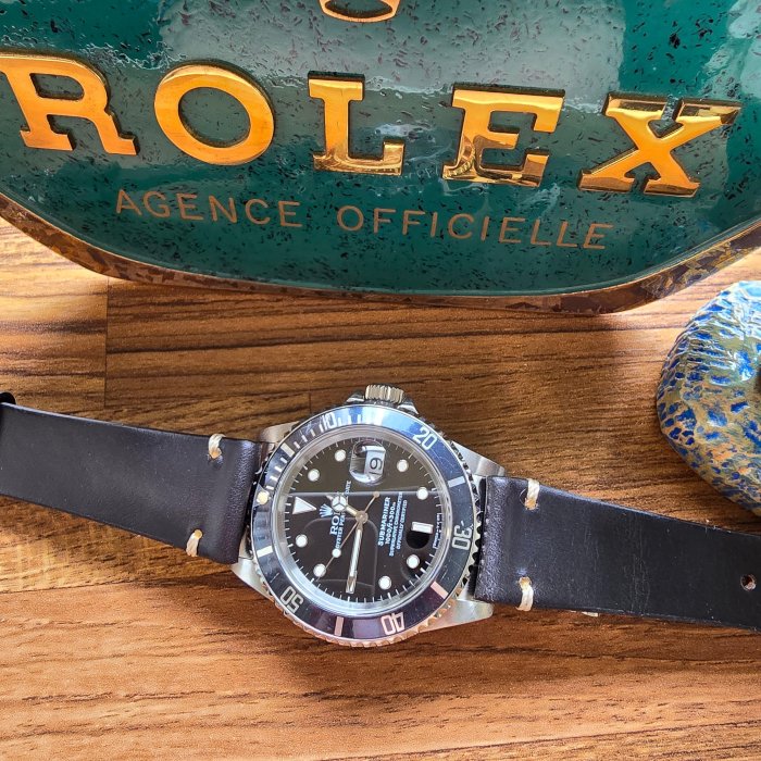 Horween Chromexcel茶芯油蠟處理，勞力士復古Vintage錶帶！少見20/16mm！Rolex參考！