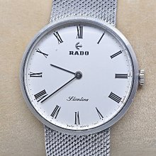 《寶萊精品》RADO 雷達表銀白圓型手動男子錶