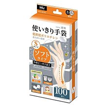 【JPGO】日本進口 拋棄式透明手套 100枚入~S號#416