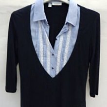 喬瑟芬【ZANETTI】特價$7150含運~深藍色 人造絲+棉 長袖襯衫