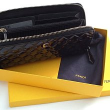 Fendi 8M0024 P.Foglio con Lampo Vernice Zip Wallet 漆皮拉鍊長夾 黑