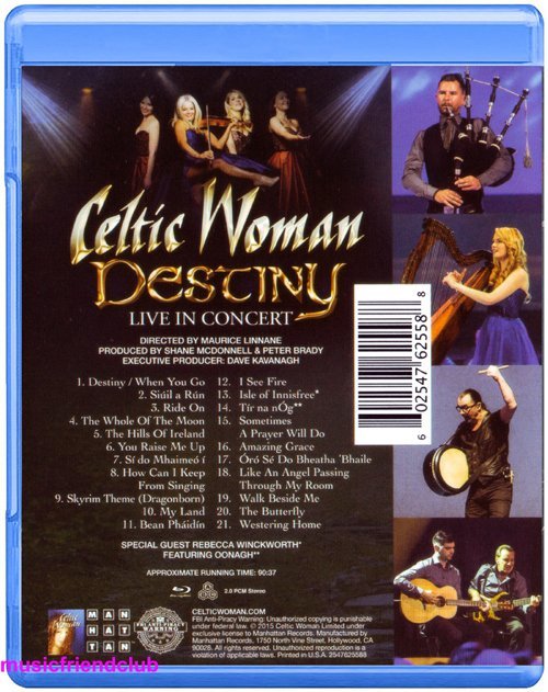 熱銷直出 天使女伶 Celtic Woman Destiny 巡迴演唱會 (藍光BD25G)蝉韵文化音像BD藍光