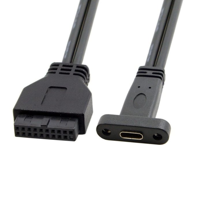 UC-085 20pin轉Type-C母線 USB3.0轉接線 機殼轉接線 主機板轉接線 USB19針轉接線 帶擋板