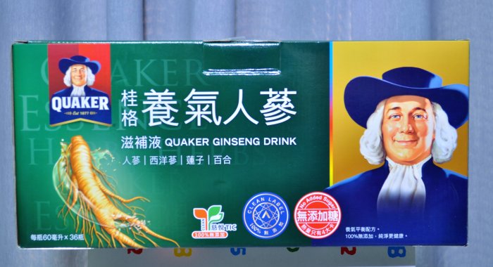 【傳說中的廢人工坊-健康養身】Quaker 佳格食品 桂格 養氣人蔘 無添加糖 36入