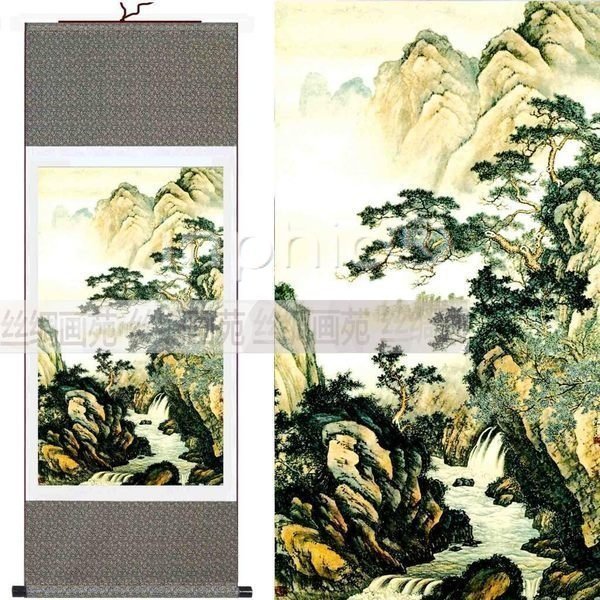 INPHIC-山雨欲來 推薦 絲綢卷軸 掛畫 商務禮品 字畫裝裱【140cm45cm】