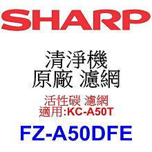 請先洽【泰宜電器】SHARP 夏普 FZ-A50DFE 活性碳 濾網 【適用 KC-A50T 空氣清淨機】