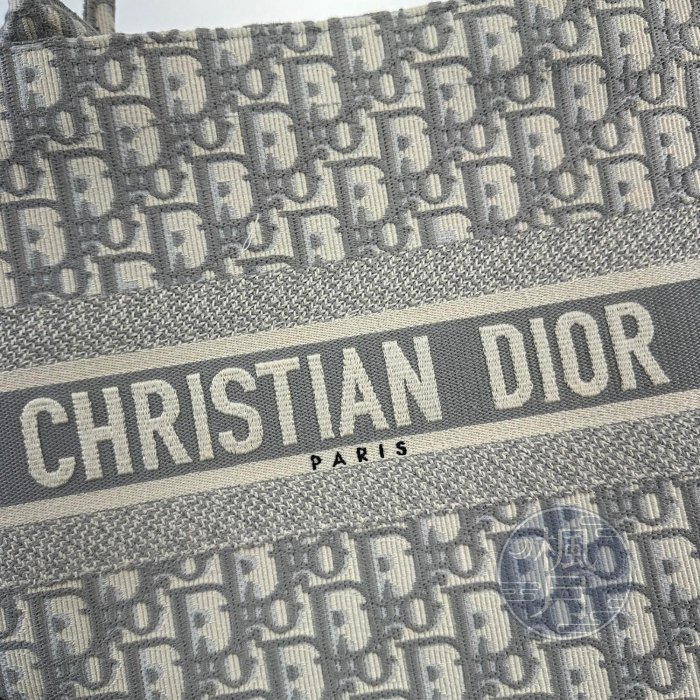 Christian Dior 迪奧 M1296 灰色 老花 BOOK TOTE 中 托特包 手提包 肩背包 單肩包