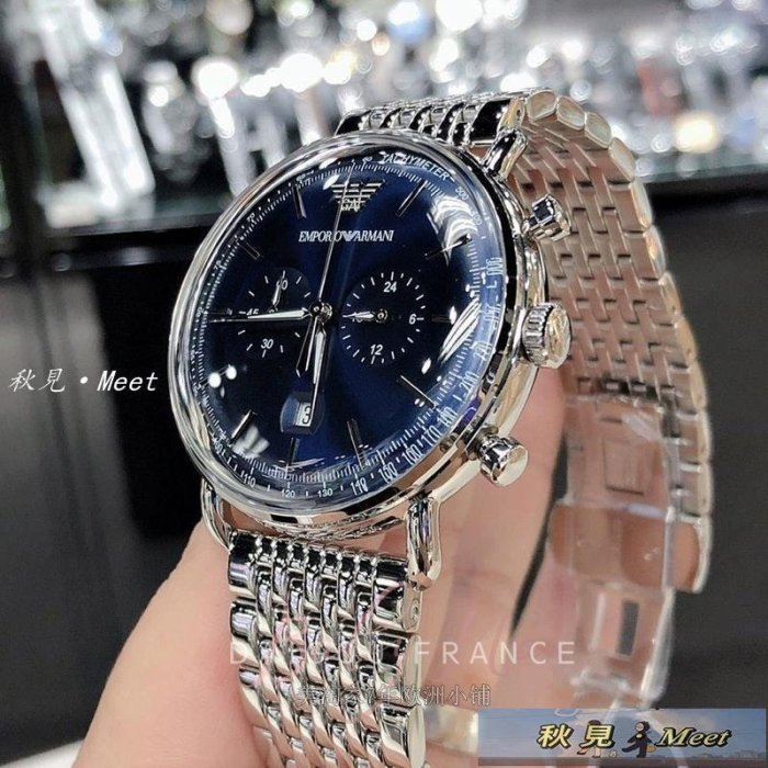 商務手錶 Armani阿瑪尼手表男商務石英腕表 鋼帶大表盤運動防水男表AR11238機械表 -促銷