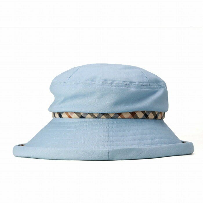 日本製 日本 正版 DAKS 經典格紋 抗UV帽 防曬 遮陽帽 帽子 帽 淺藍色 預