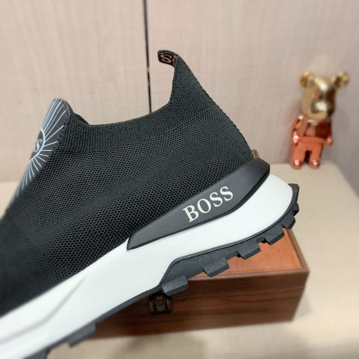 【Lydia代購】hugo boss 2023新款BOSS男鞋休閑百搭舒適透氣網布輕便灰色系帶潮流運動鞋