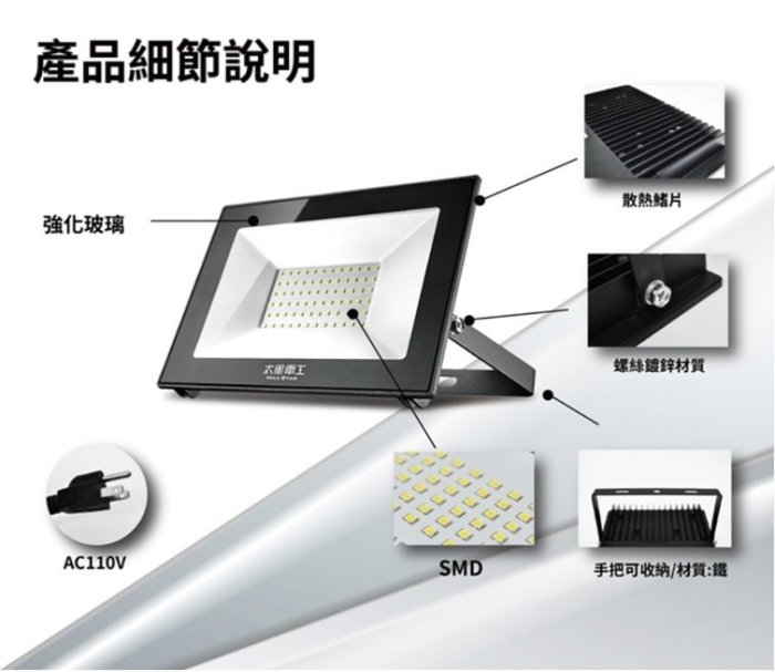 #網路大盤大# 太星電工 LED 白光 防水 投射燈 30W 110V IP65 探照燈 照明燈 室外燈 WDA1030