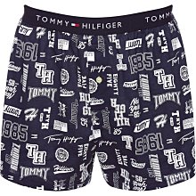 【TH男生館】【TOMMY HILFIGER滿版標幟徽章四角內褲/平口褲】【TOMU001G2】修身版(XL)