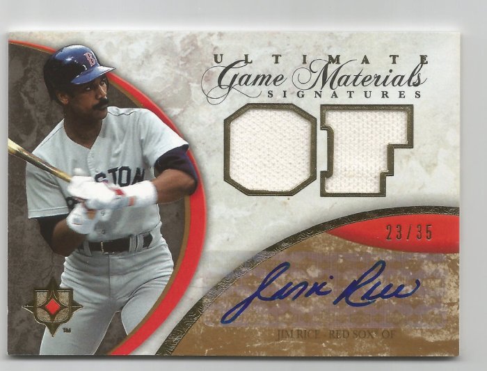 【MBC】Jim Rice 2006 Ultiamte Collection 名人堂 紅襪隊限量雙球衣簽名卡 23/35