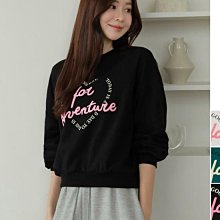 CLICK&FUNNY獨家官方授權 三月新品【CEADCF062R】正韓 舒舒服服每一天泡膠愛心印字汽球袖大學T上衣 ~首爾蝶衣